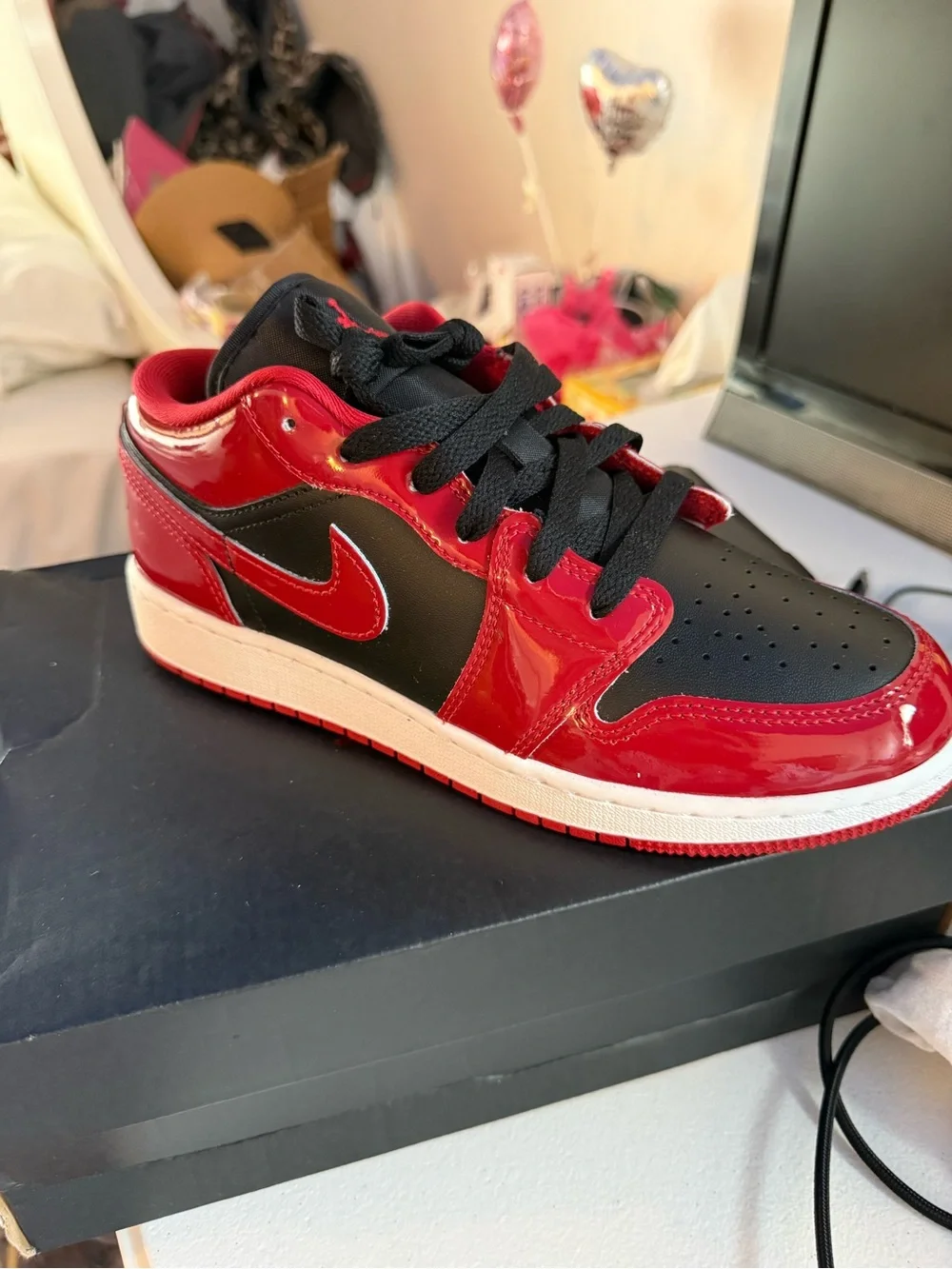 Jordan Kids' Low Top Sneakers in Red and Black